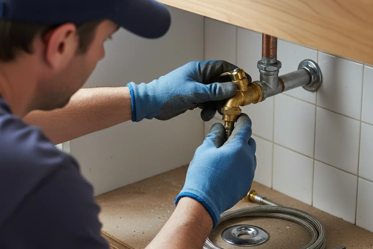 Shutoff valve and fitting work during Faucet and Fixture Repair in Palo